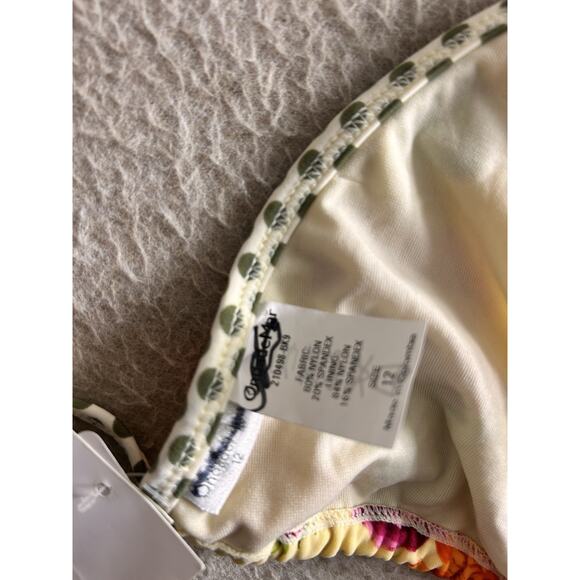 OndadeMar Triangle Bikini Top Sz 12 Rose Polka Dot Swimwear Adjustable Ties New - Picture 5 of 9